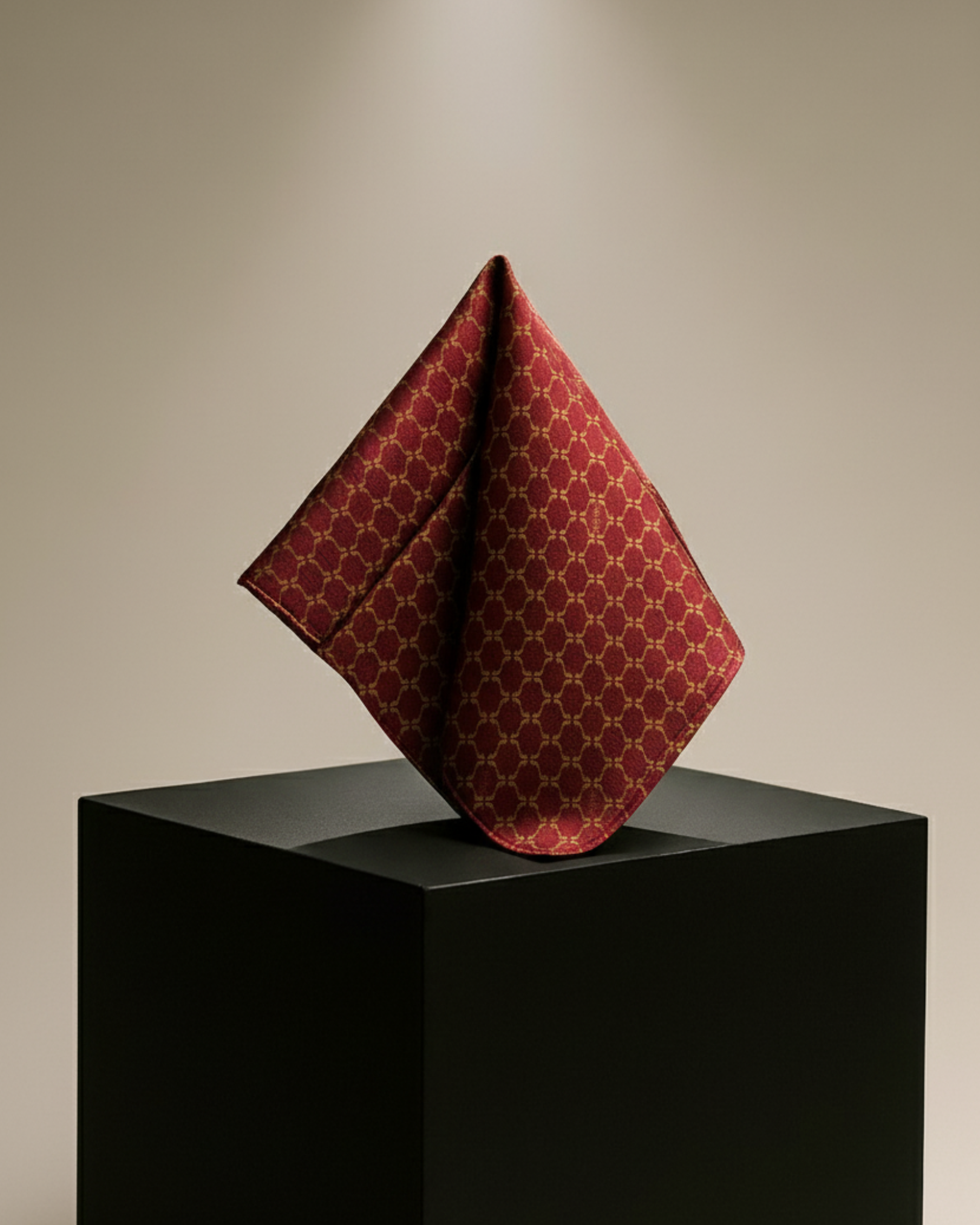 CRIMSON LATTICE POCKET SQUARE (13 - 13 INCHES)