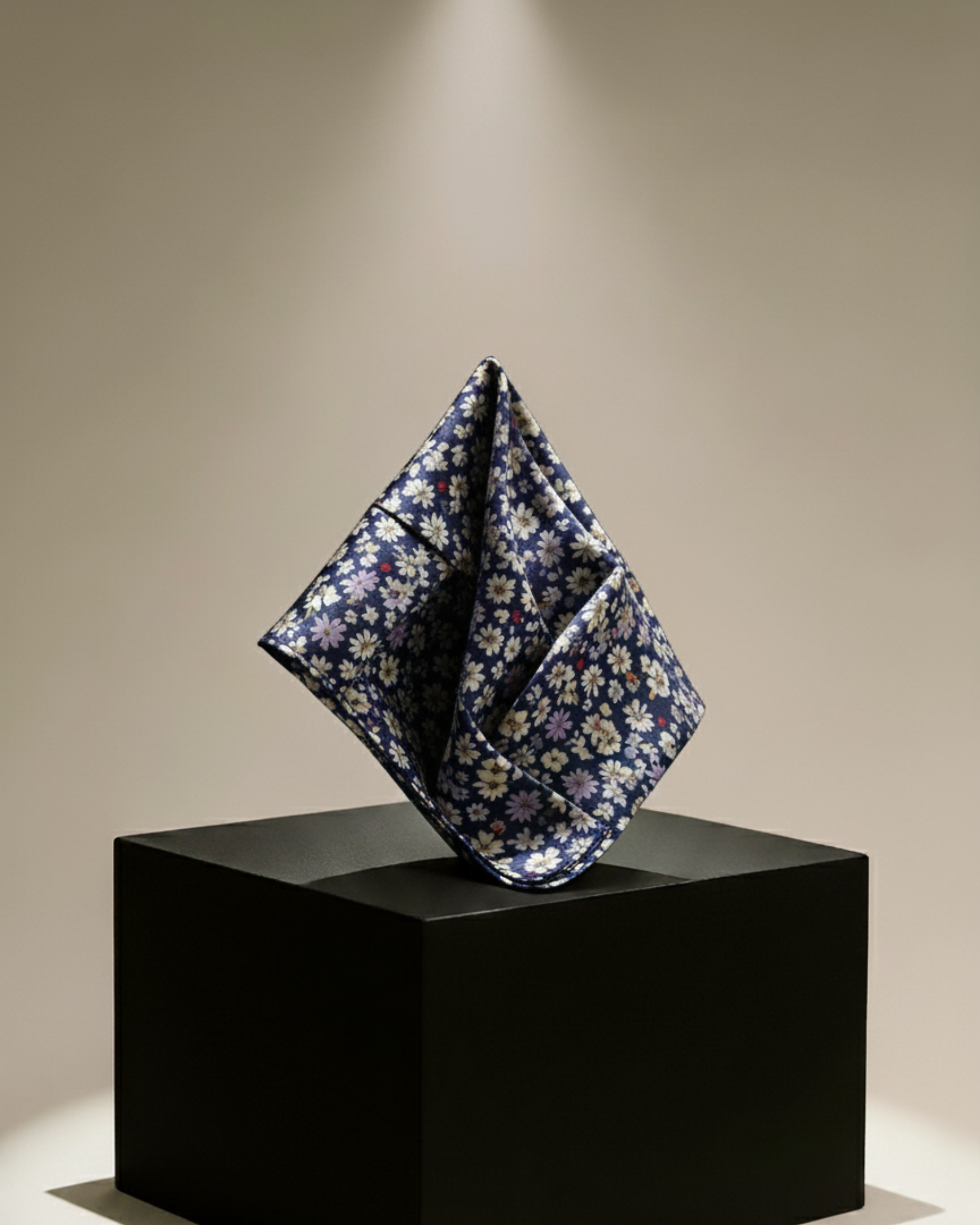 MIDNIGHT BLOOM POCKET SQUARE (13 - 13 INCHES)