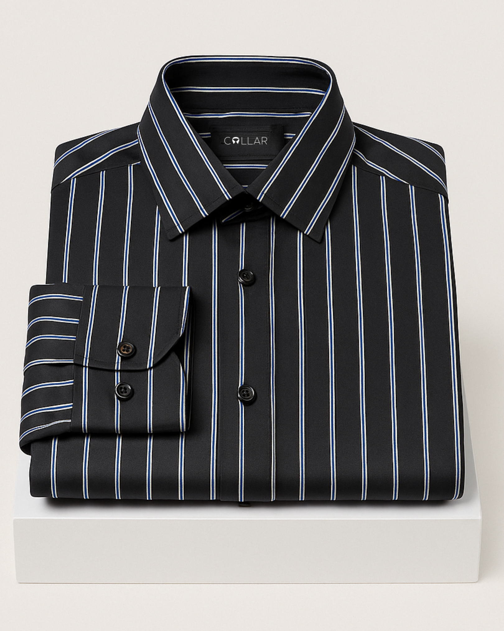 Black Lined Button Down Shirt