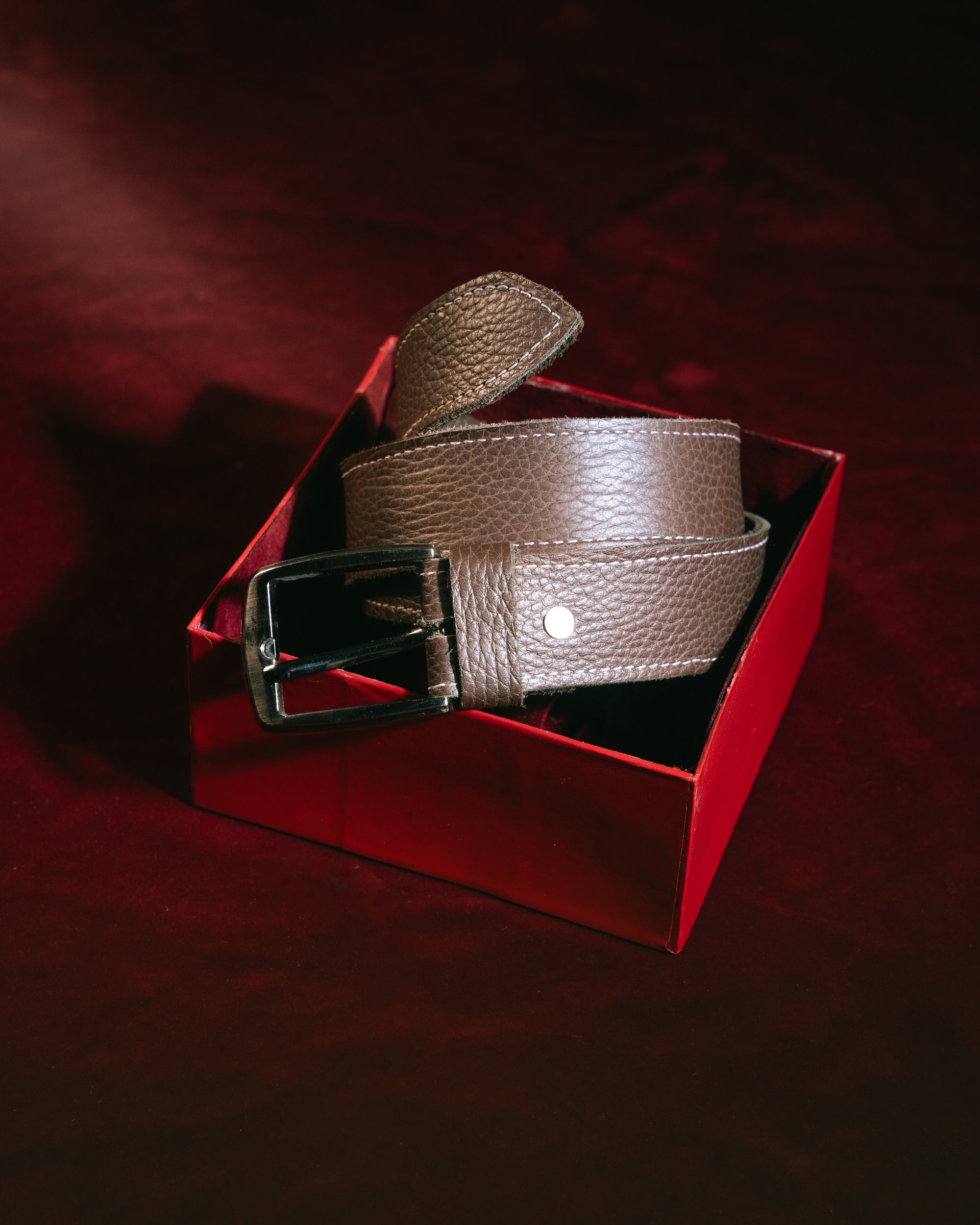 Dark Brown Textured Belt