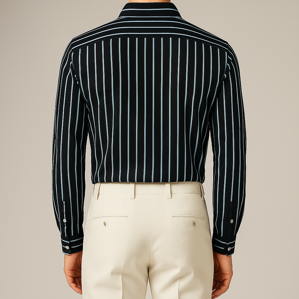 Black Lined Button Down Shirt