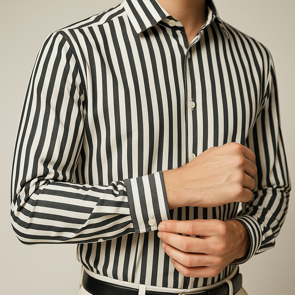 Black Stirped Button Down