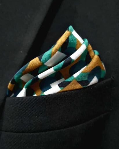 EMERALD GEO POCKET SQUARE (13 - 13 INCHES)