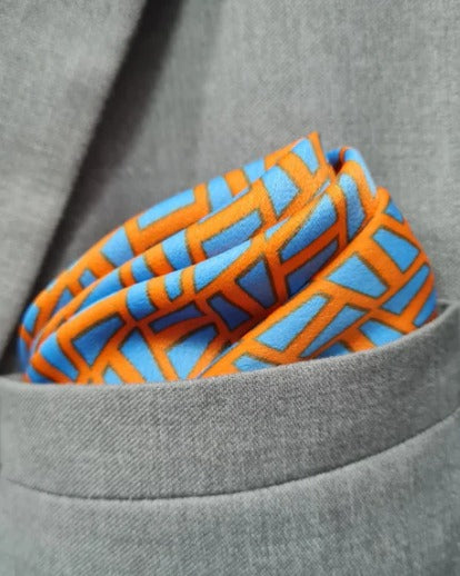 SUNSET GRID POCKET SQUARE (13 - 13 INCHES)