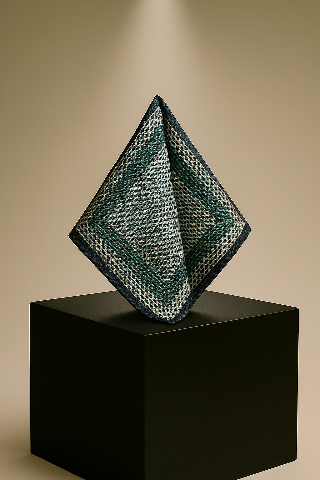 VERDANT GEOMETRY VINTAGE POCKET SQUARE (13 - 13 INCHES)