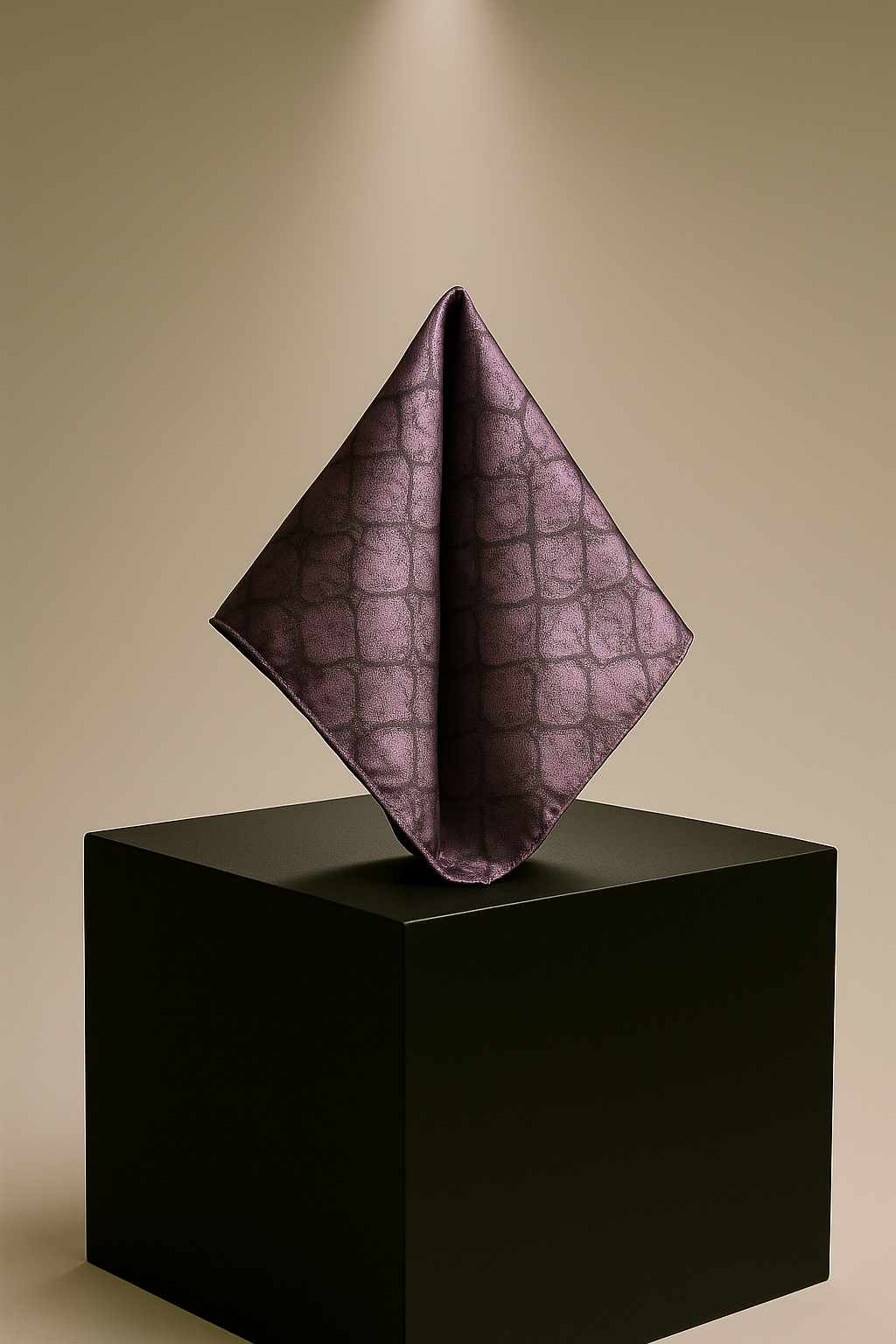 PLUM CROC LUXE POCKET SQUARE (13 - 13 INCHES)