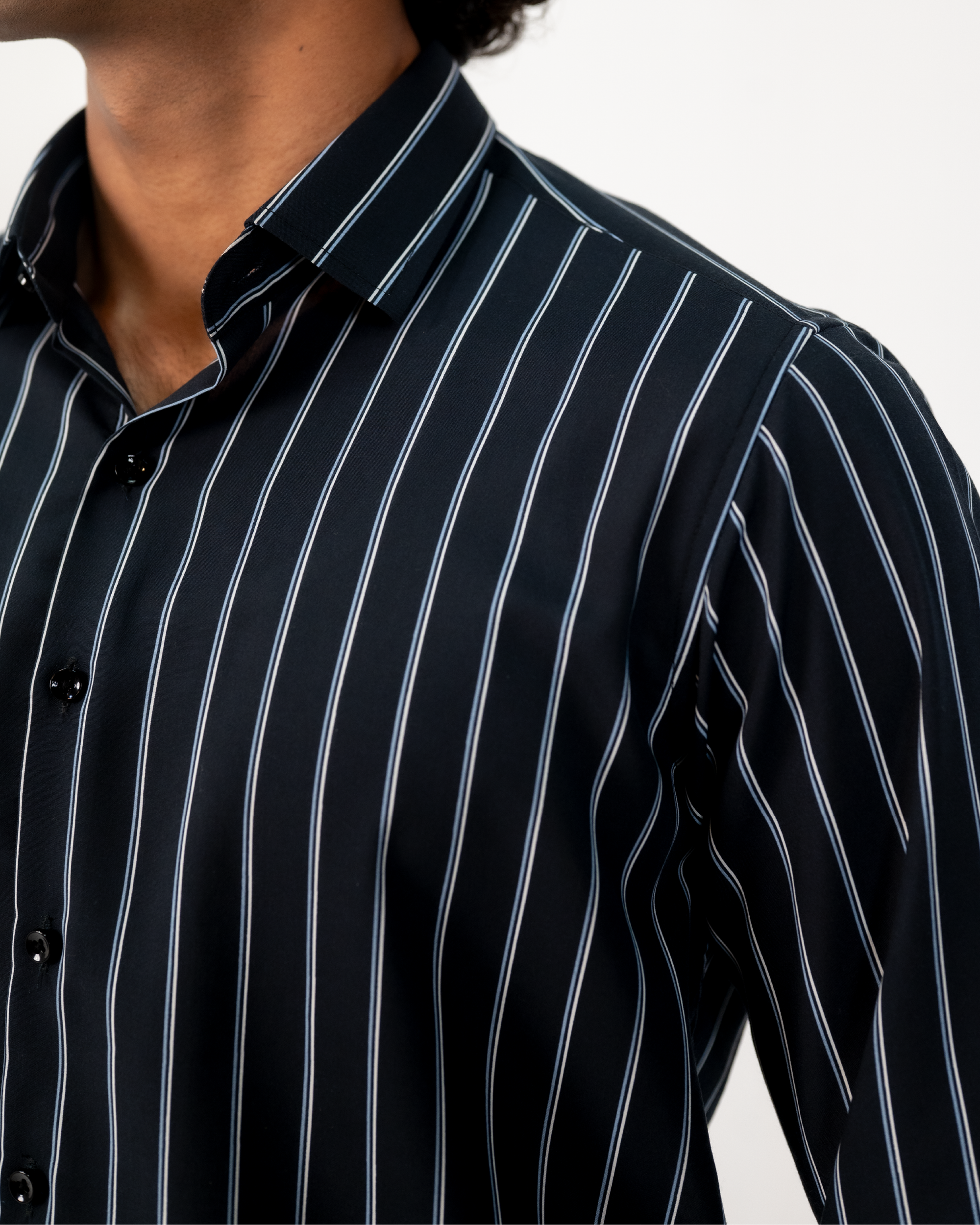 Black Lined Button Down Shirt