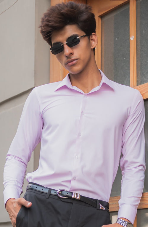 Baby Pink Textured Shirt