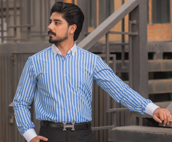 Blue-Green Lined Shirt