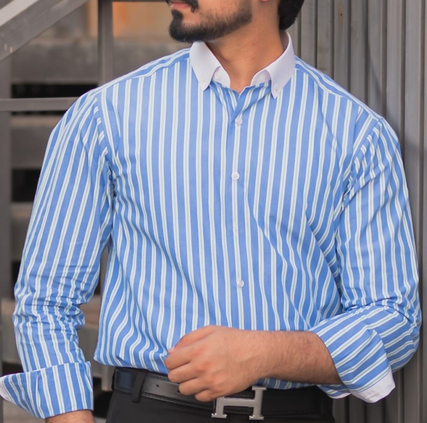 Blue-Green Lined Shirt