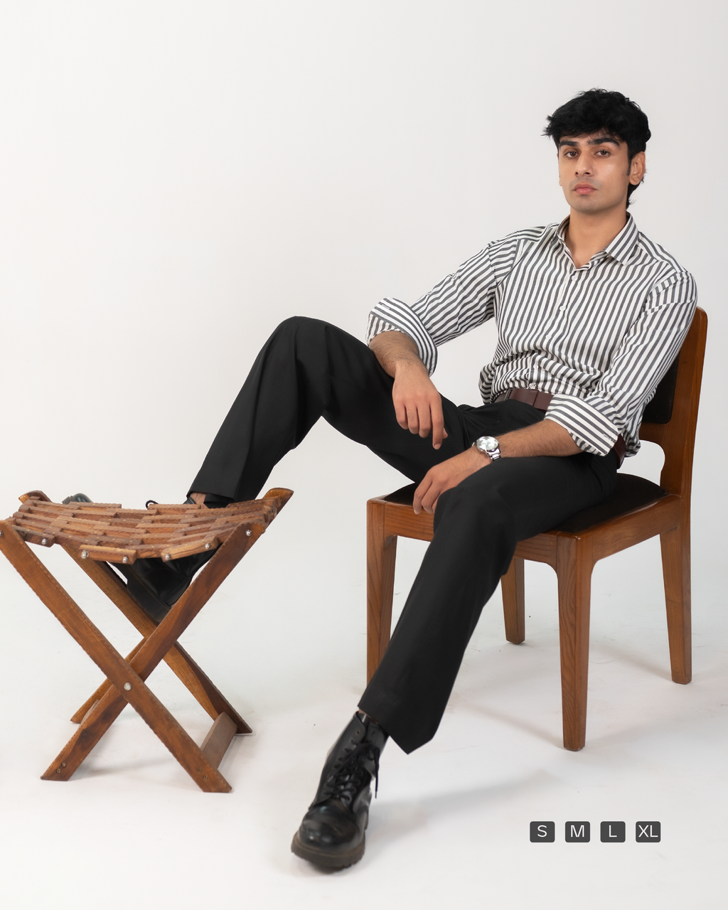 Black Stirped Button Down