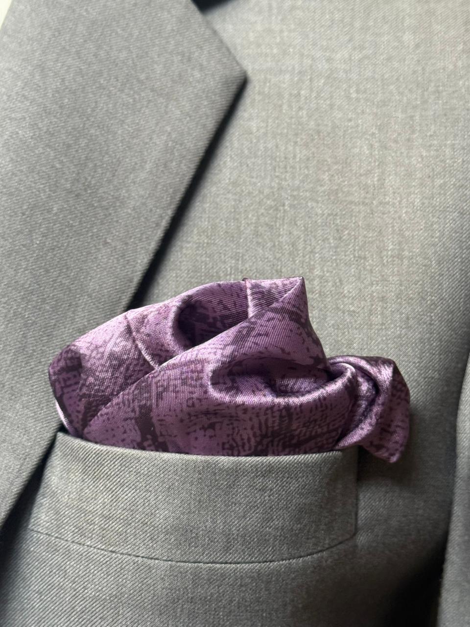 PLUM CROC LUXE POCKET SQUARE (13 - 13 INCHES)