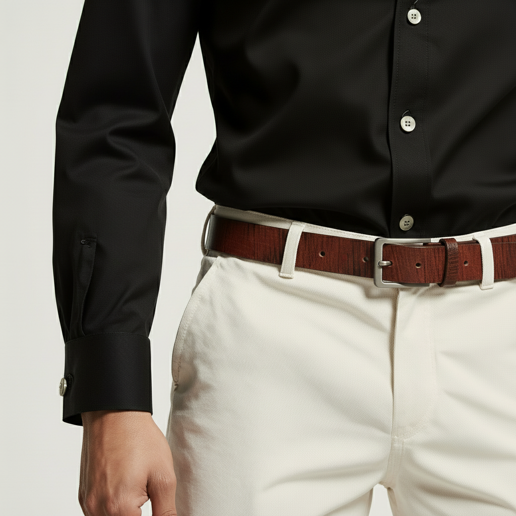 TEXTURED BROWN BELT